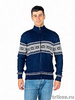 Кофта мужская вязаная на молнии с орнаментом на полочке