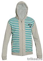 Толстовка мужская полоска с капюшоном на молнии (вставка)