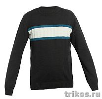 Джемпер вязаный, комбинированный с орнаментом на груди 