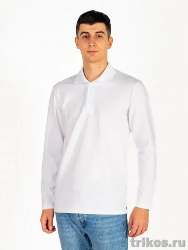 Рубашка поло мужская длин.рукав (футер петелька)