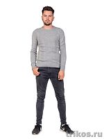 Джемпер вязаный с орнаментом  Ромб+Косы