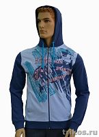 Толстовка с капюшоном и принтом на молнии (Fort)