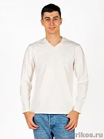 Футболка мужская  V-вырез. длин. рукав