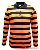 Рубашка поло длин.рукав полоса