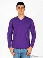 Футболка мужская  V-вырез. длин. рукав