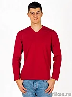Футболка мужская  V-вырез. длин. рукав