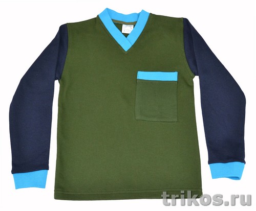 Толстовка детская 2-х нитка V-обр.вырез комбинированная Толстовка детская 2-х нитка V-обр.вырез комбинированная