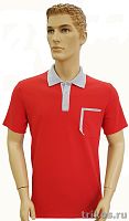 Рубашка поло короткий рукав пике комбинир,с карманом.
