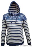 Толстовка мужская полоска с капюшоном без молнии 