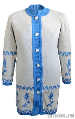 Пальто женское вязаное с воротом на пуговицах Пальто женское вязаное с воротом на пуговицах