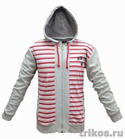 Толстовка мужская полоска с капюшоном на молнии (вставка) Толстовка мужская полоска с капюшоном на молнии (вставка)