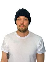 Шапка вязаная (двухслойная) с отворотом
