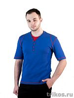 Футболка поло мужская (интерлок) короткий рукав со вставкой
