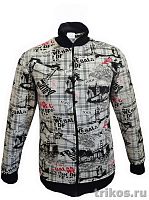 Толстовка "Газета" без капюшона на молнии 