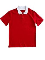 Рубашка поло Х/Б (пике) мужская красная - комбинированная