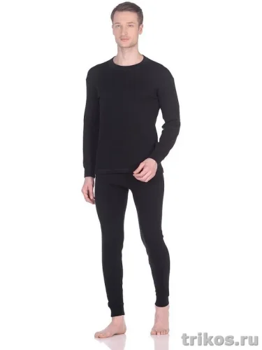Термобелье П/Ш мужское черное 80/20 плоский шов 