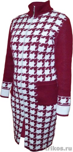 Пальто женское на молнии крупные лапки с воротом 