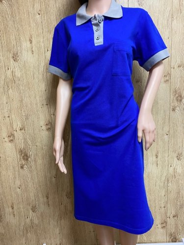 Платье-поло с карманами женское короткий рукав 