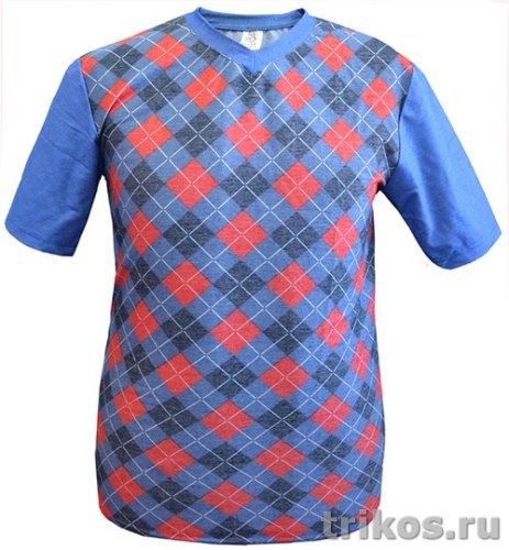 Футболка мужская короткий рукав ромбы V-обр.вырез