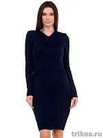 Платье женское вязаное орнамент "Косы" с резинкой на поясе.