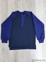 Толстовка (поло) детская 2-х нитка комбинированная с удлиненной спинкой