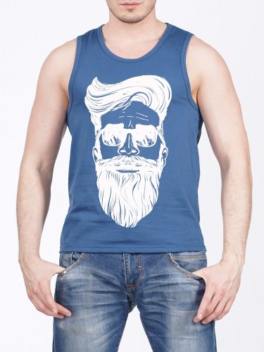 Майка мужская Х/Б с шелкографией