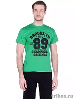 Футболка мужская Х/Б короткий рукав с шелкографией 