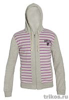 Толстовка мужская полоска с капюшоном на молнии (вставка)