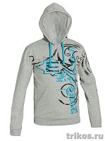 Толстовка мужская с капюшоном и принтом без молнии (Е)