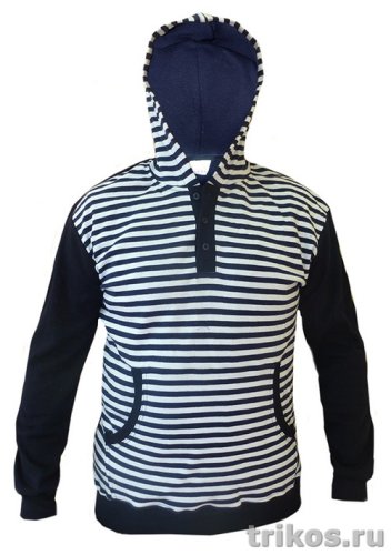 Толстовка Х/Б ,карман кенгуру, с капюшоном, комбинированная.