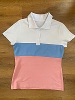 Рубашка поло женская короткий рукав комбинированная