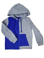 Толстовка детская 2-х нитка на молнии,карман кенгуру, рукав на манжете и капюшон.