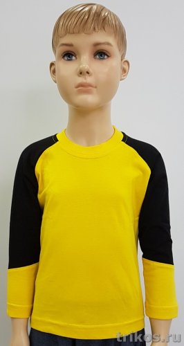 Футболка Х/Б детская длин.рукав комбинированная