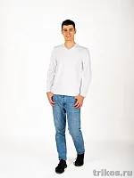 Футболка мужская  V-вырез. длин. рукав