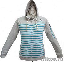 Толстовка мужская полоска с капюшоном на молнии 