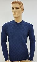 Джемпер мужской вязаный орнаментом шахматы 