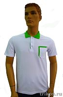 Рубашка поло короткий рукав пике комбинир,с карманом.