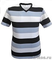 Футболка мужская короткий рукав U-обр.вырез полоска