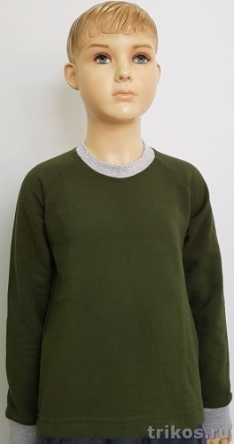 Толстовка детская 2-х нитка комбинированная  с удлиненной спинкой