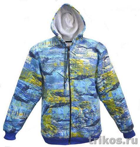 Толстовка мужская 3-х нитка цветная с капюшоном Акварель Толстовка мужская 3-х нитка цветная с капюшоном Акварель