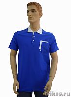 Рубашка поло короткий рукав пике комбинир,с карманом.