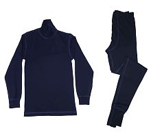 Белье нательное (интерлок) мужское т.синее плоскошовное (в обтяжку)с горловиной(ПОД ЗАКАЗ)