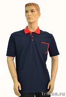 Рубашка поло короткий рукав пике комбинир,с карманом.