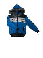 Куртка с капюшоном, детская вязаная, на меху 